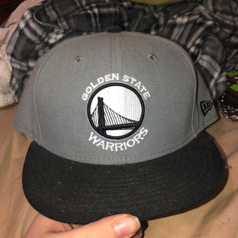 gold state warriors snap back hat